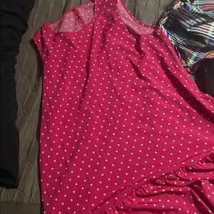 Pink Heart Patterned Sleeveless Dress